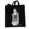 fashion model illustration in black tote bag