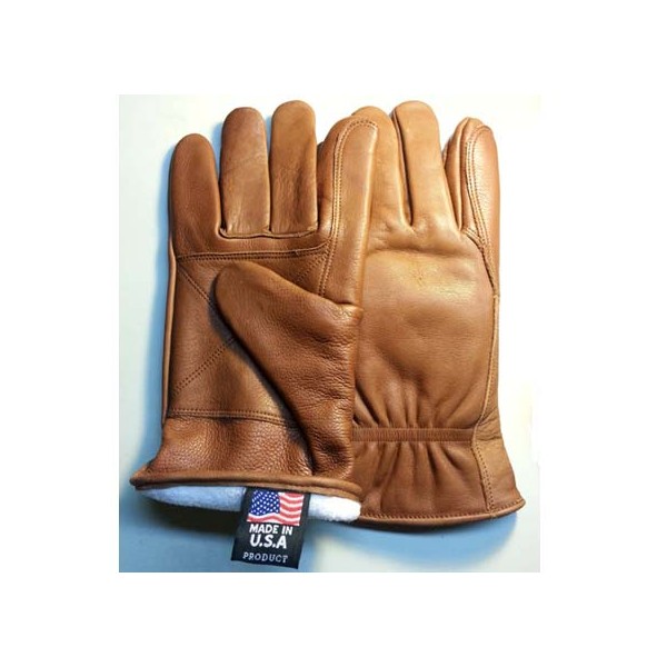 Cowhide Leather Work Gloves With Fleece Lining