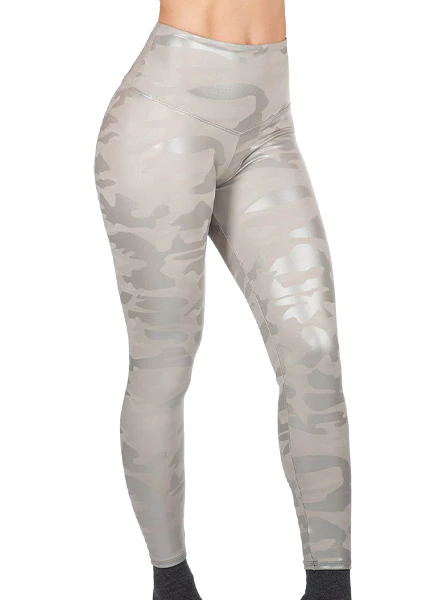 Knockout White and Silver Camouflage Leggings