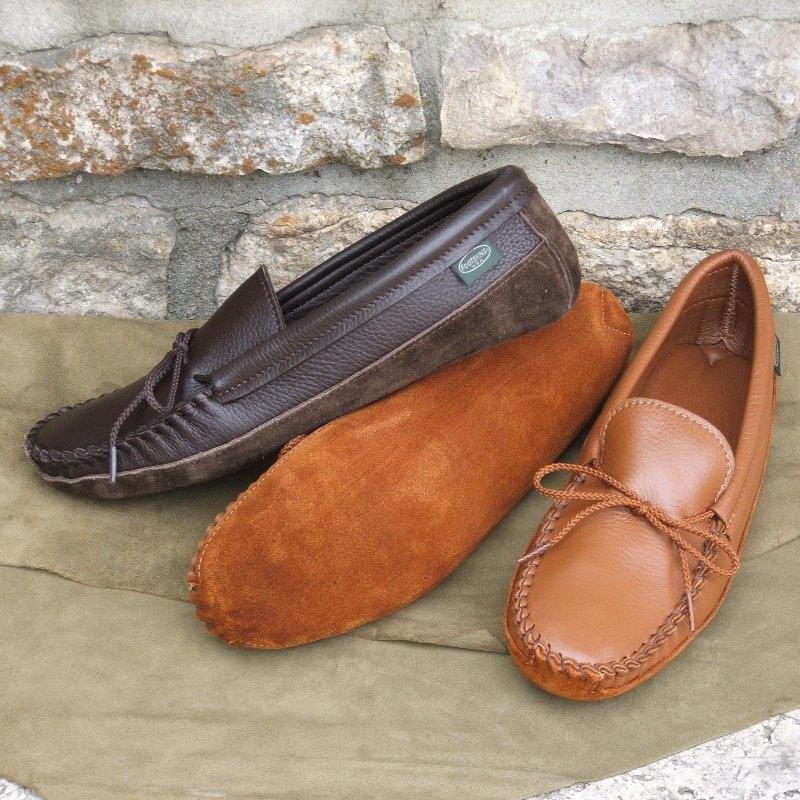 Men's Canoe Sole Moccasins Leather Shoes