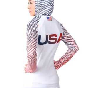 Beautiful White USA Full Zip Hoodie