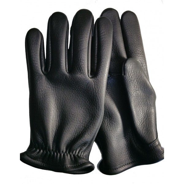 American Deerskin Leather Gloves in Black