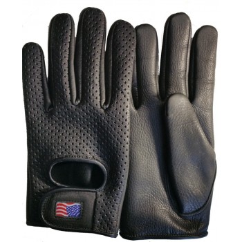 American Deerskin Riding Leather Gloves in Black Copy
