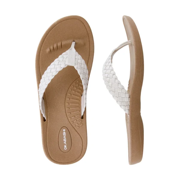 Baha Women's Simple Flip Flops With White Straps