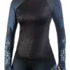 Black and Blue Leopard Print Full Sleeves Top With Finger Holes