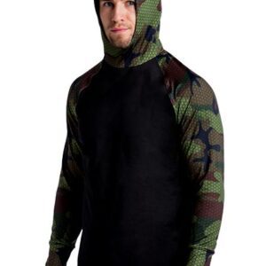Two Tone Built In Heatr Hooded Shirt