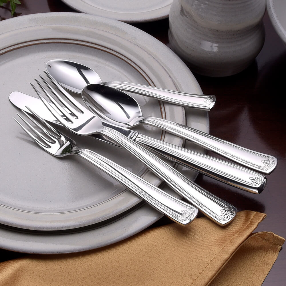 Prestige Collection Flat Wear Set on a White Plate