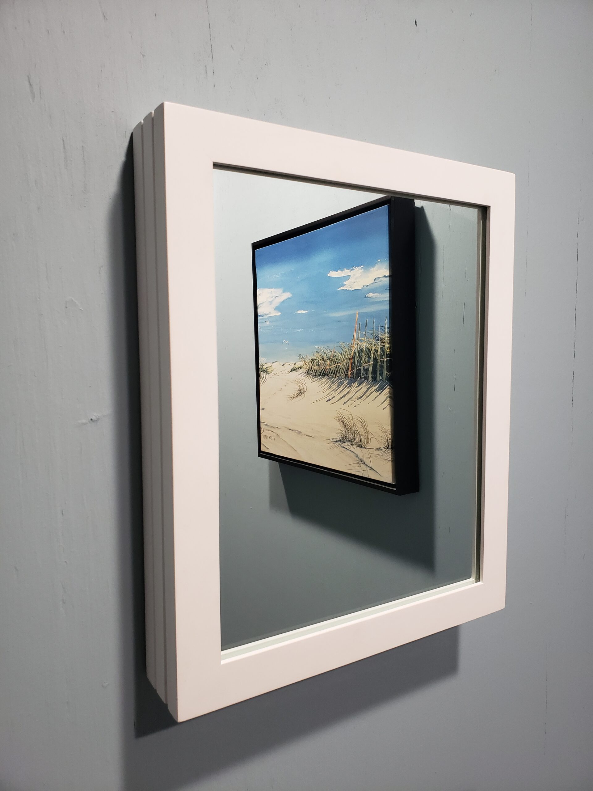 Equalizer Mirror With Plain White Frame